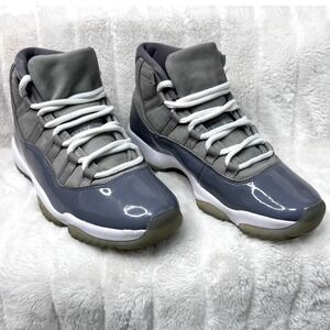 Nike Air Jordan 11 Mens Cool Grey Good Patent Leather Retro Sneakers 378037-001
